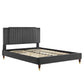 Zahra Channel Tufted Performance Velvet Full Platform Bed By Modway - MOD-6994 | Beds | Modishstore - 5
