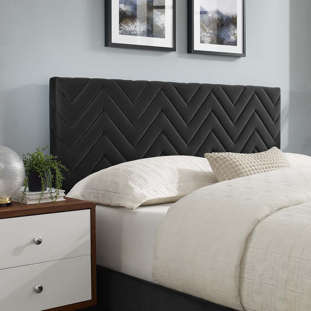 Leah Chevron Tufted Performance Velvet Full Platform Bed By Modway - MOD-6997 | Beds | Modishstore - 8
