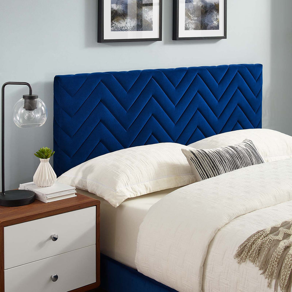 Leah Chevron Tufted Performance Velvet Full Platform Bed By Modway - MOD-6997 | Beds | Modishstore - 23