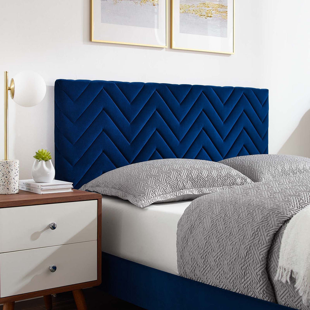 Leah Chevron Tufted Performance Velvet Full Platform Bed By Modway - MOD-7001 | Beds | Modishstore - 23