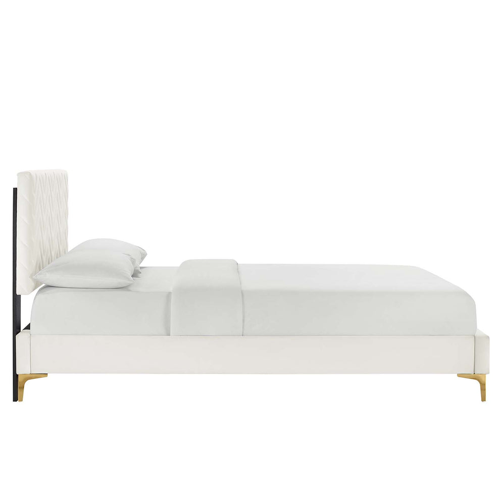 Leah Chevron Tufted Performance Velvet Full Platform Bed By Modway - MOD-7001 | Beds | Modishstore - 26