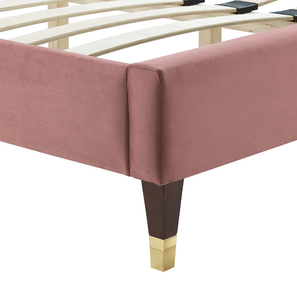 Leah Chevron Tufted Performance Velvet King Platform Bed By Modway - MOD-7005 | Beds | Modishstore - 13