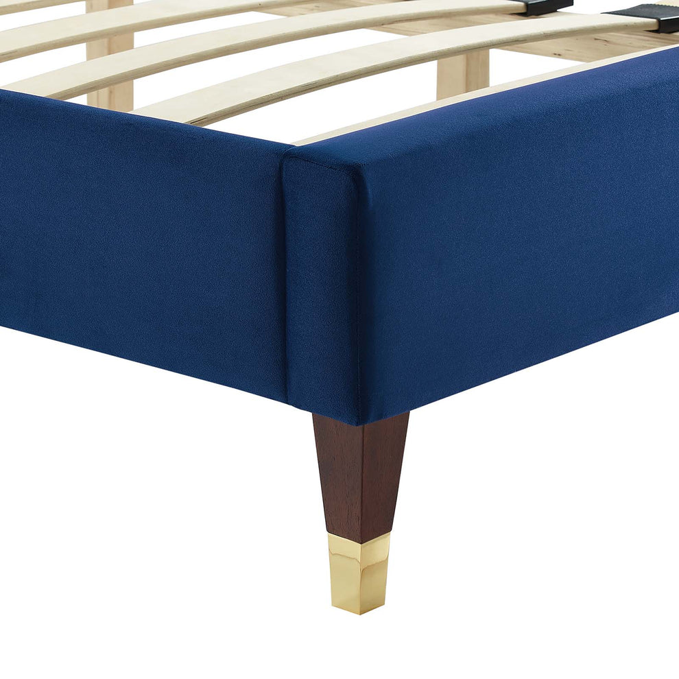 Leah Chevron Tufted Performance Velvet King Platform Bed By Modway - MOD-7005 | Beds | Modishstore - 21