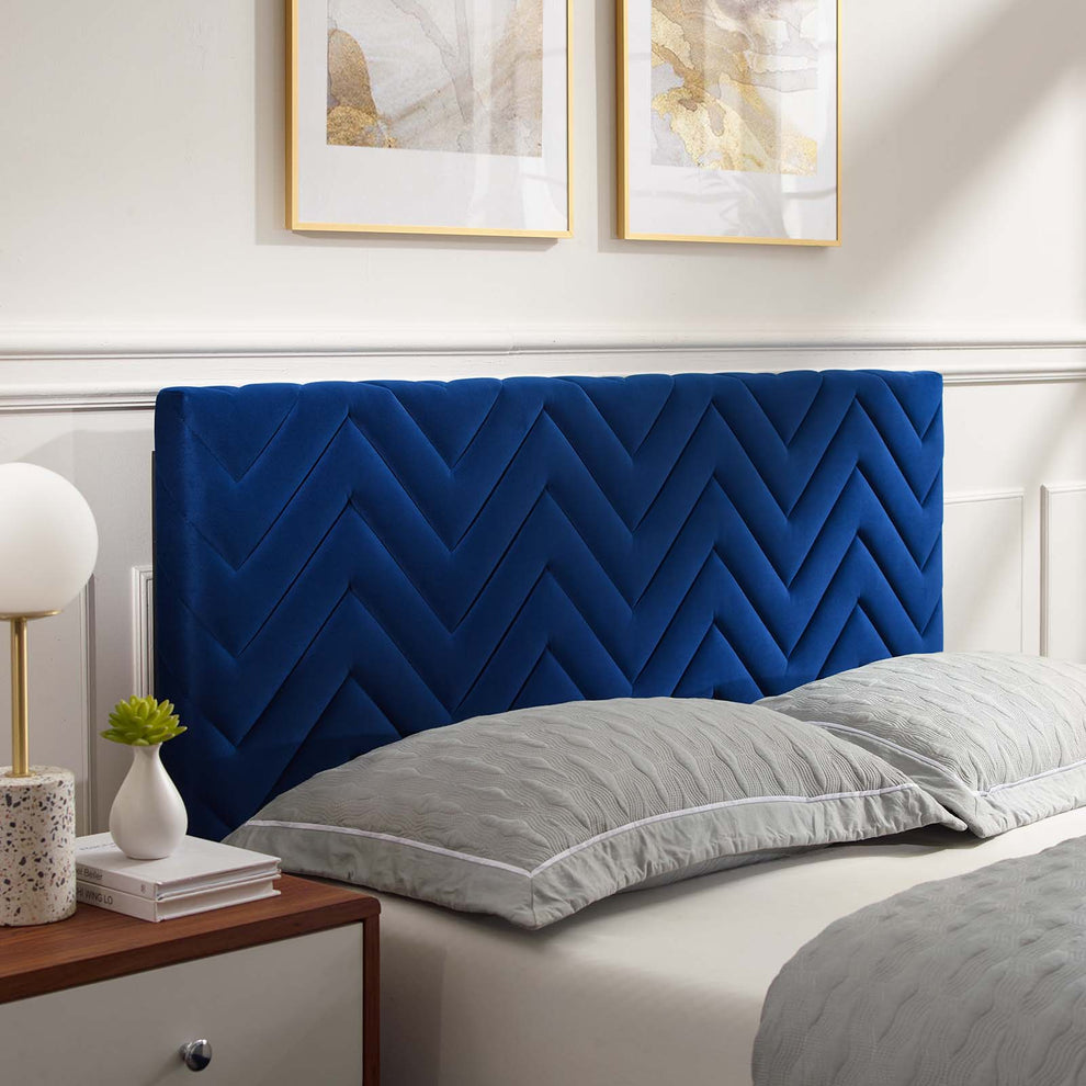 Leah Chevron Tufted Performance Velvet King Platform Bed By Modway - MOD-7005 | Beds | Modishstore - 23
