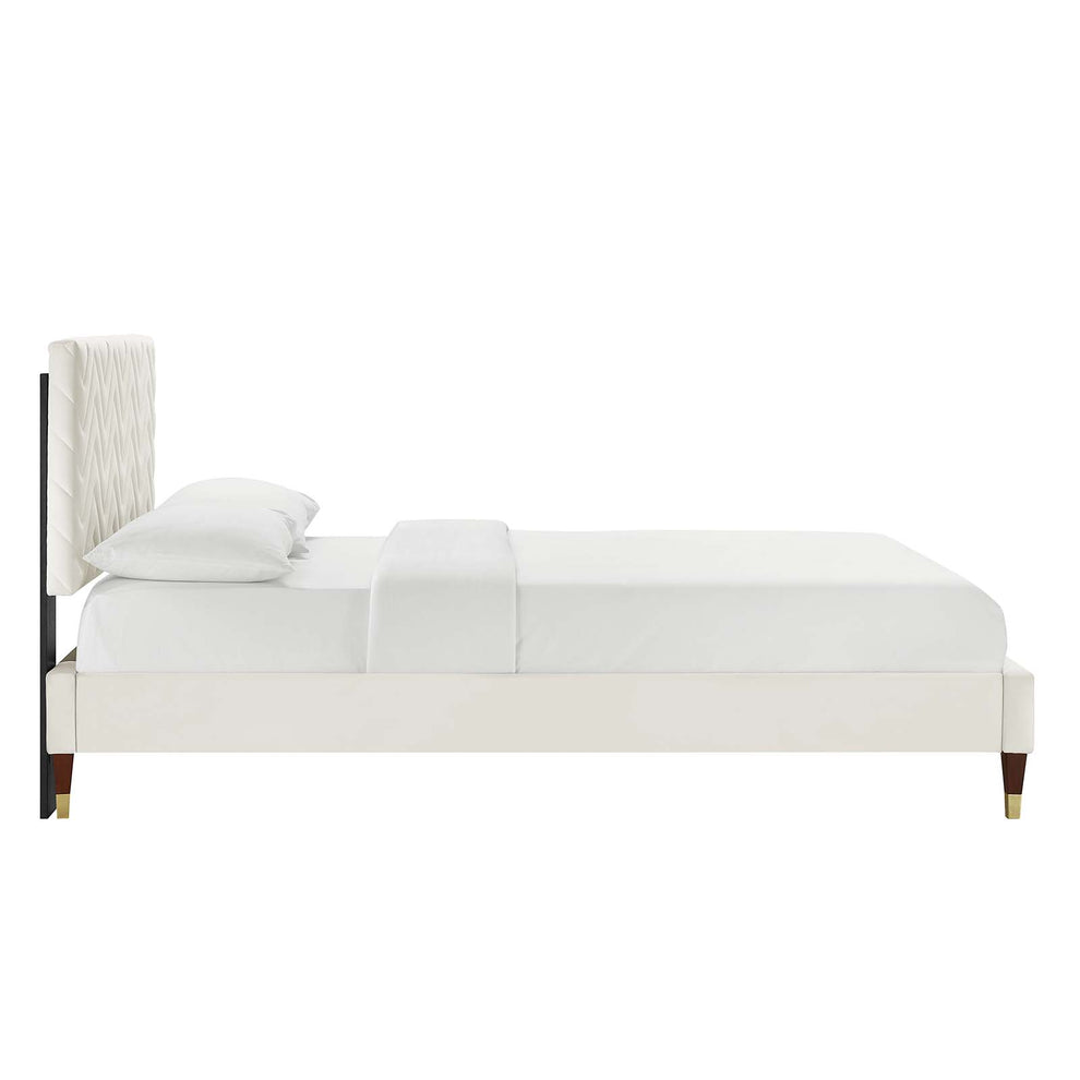 Leah Chevron Tufted Performance Velvet King Platform Bed By Modway - MOD-7005 | Beds | Modishstore - 26