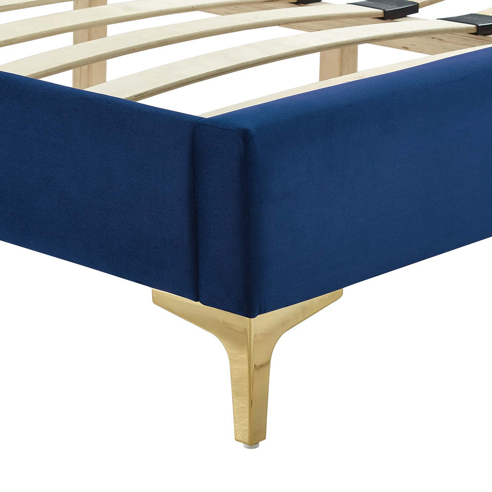 Leah Chevron Tufted Performance Velvet King Platform Bed By Modway - MOD-7013 | Beds | Modishstore - 21