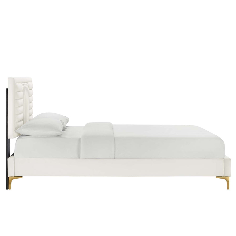 Sofia Channel Tufted Performance Velvet King Platform Bed By Modway - MOD-7015 | Beds | Modishstore - 26
