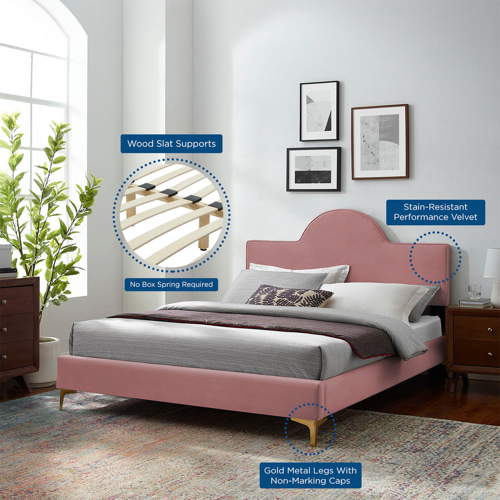 Sunny Performance Velvet Twin Bed By Modway - MOD-7027 | Beds | Modishstore - 18