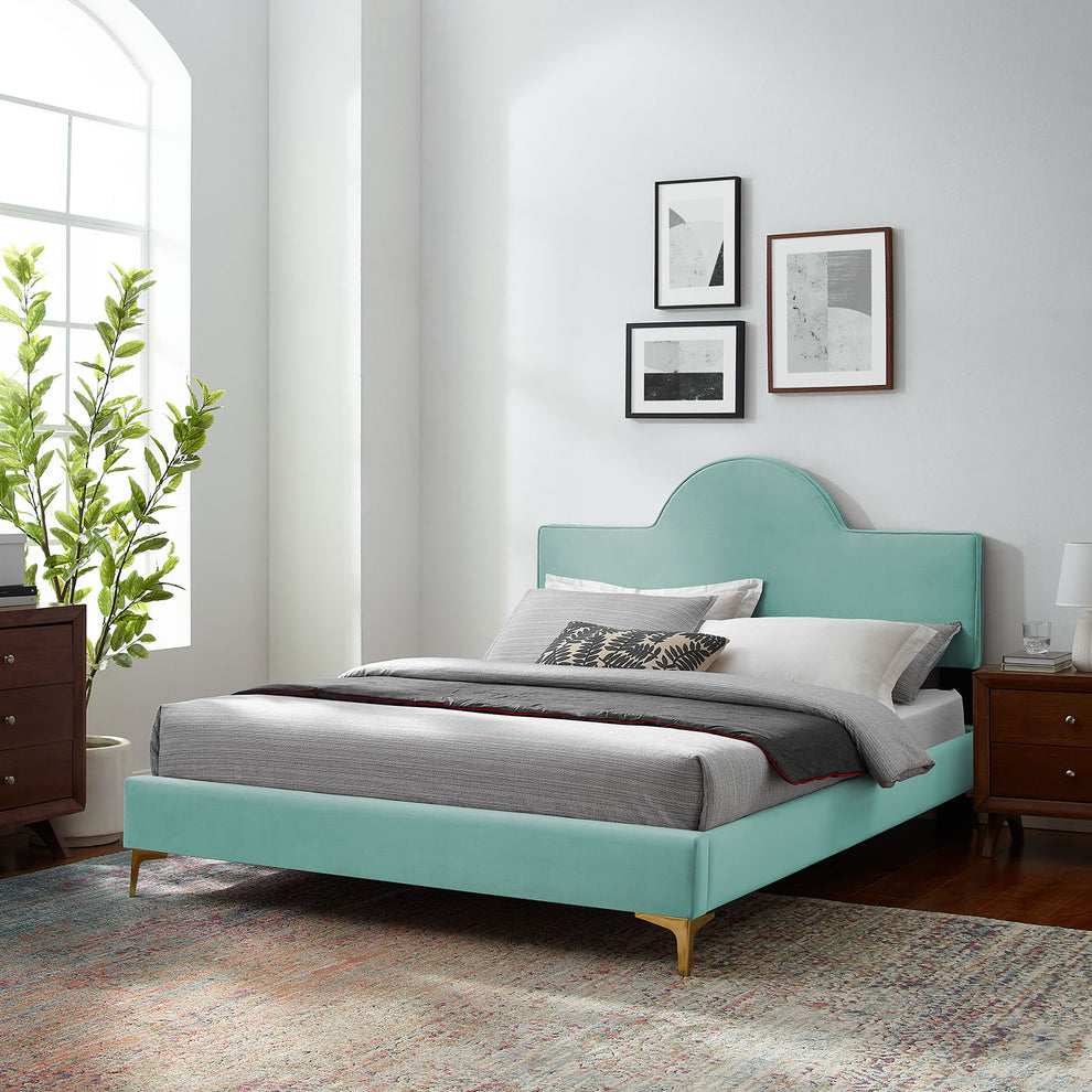 Sunny Performance Velvet Twin Bed By Modway - MOD-7027 | Beds | Modishstore - 29