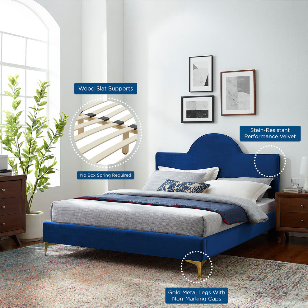 Sunny Performance Velvet Twin Bed By Modway - MOD-7027 | Beds | Modishstore - 45