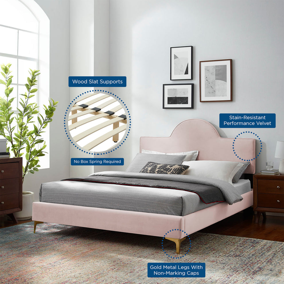 Sunny Performance Velvet Twin Bed By Modway - MOD-7027 | Beds | Modishstore - 54