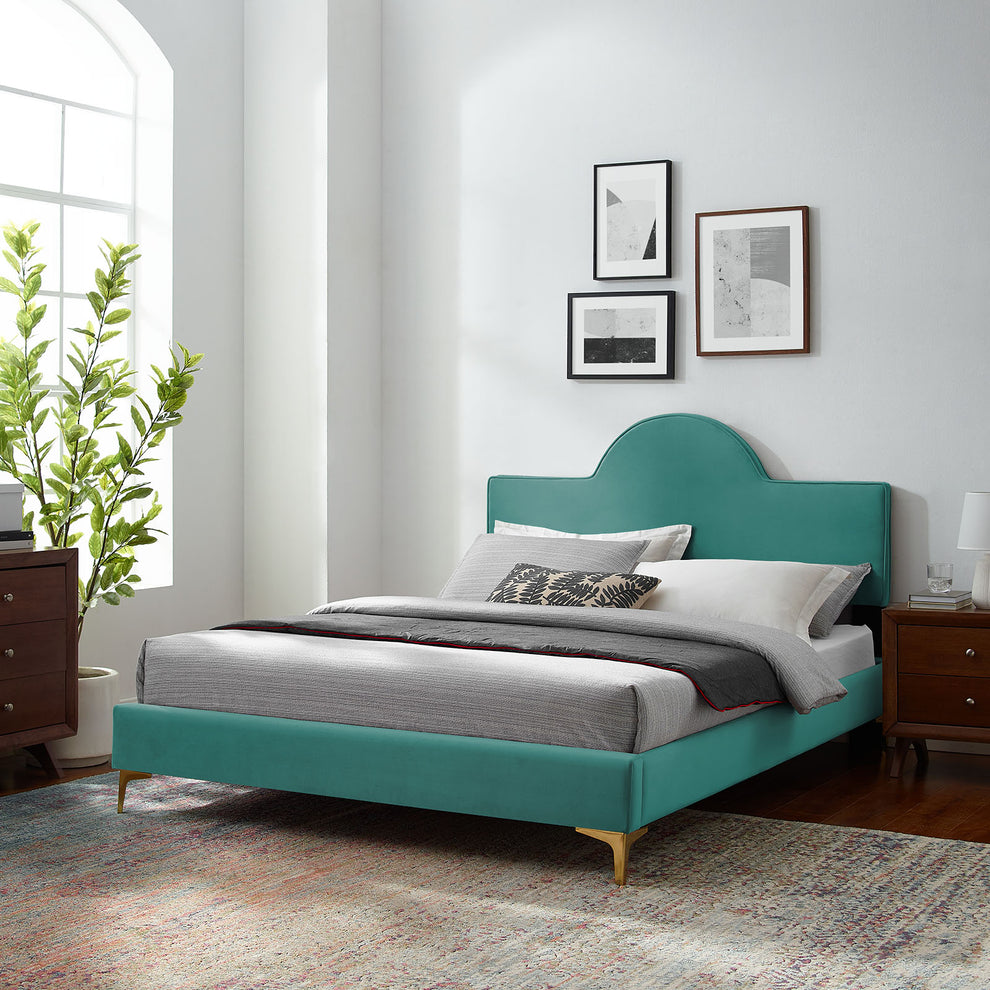 Sunny Performance Velvet Twin Bed By Modway - MOD-7027 | Beds | Modishstore - 56