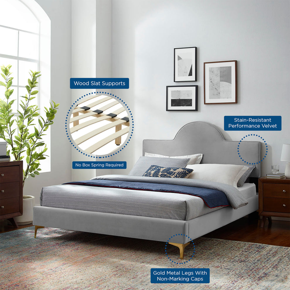 Sunny Performance Velvet Full Bed By Modway - MOD-7028 | Beds | Modishstore - 27