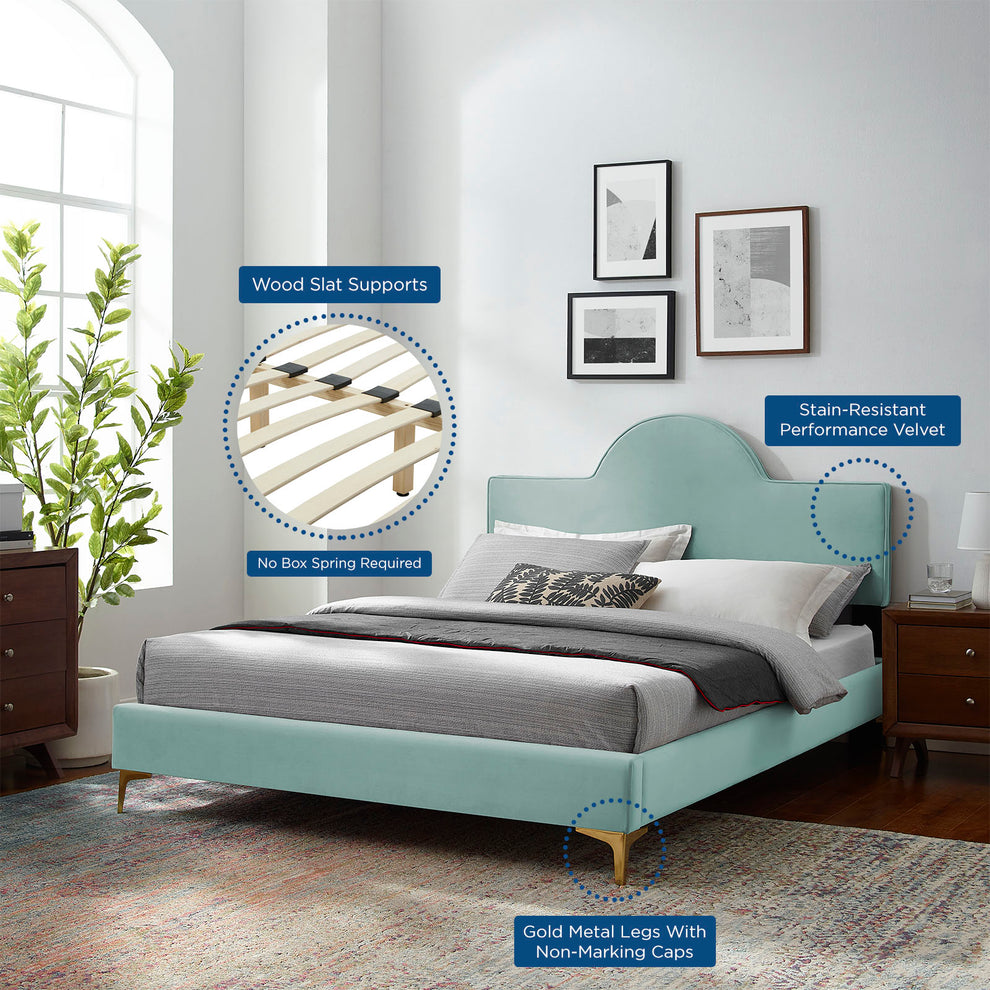Sunny Performance Velvet Full Bed By Modway - MOD-7028 | Beds | Modishstore - 36