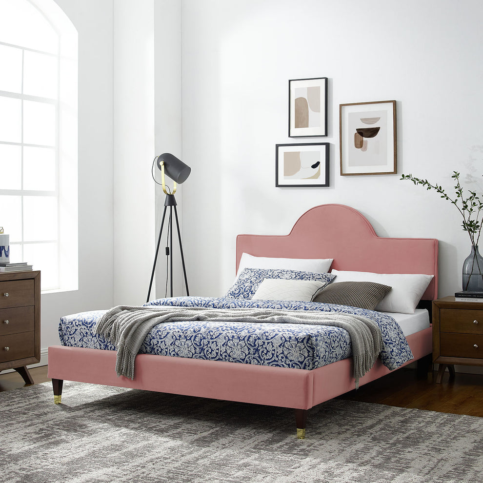 Aurora Performance Velvet King Bed By Modway - MOD-7032 | Beds | Modishstore - 11