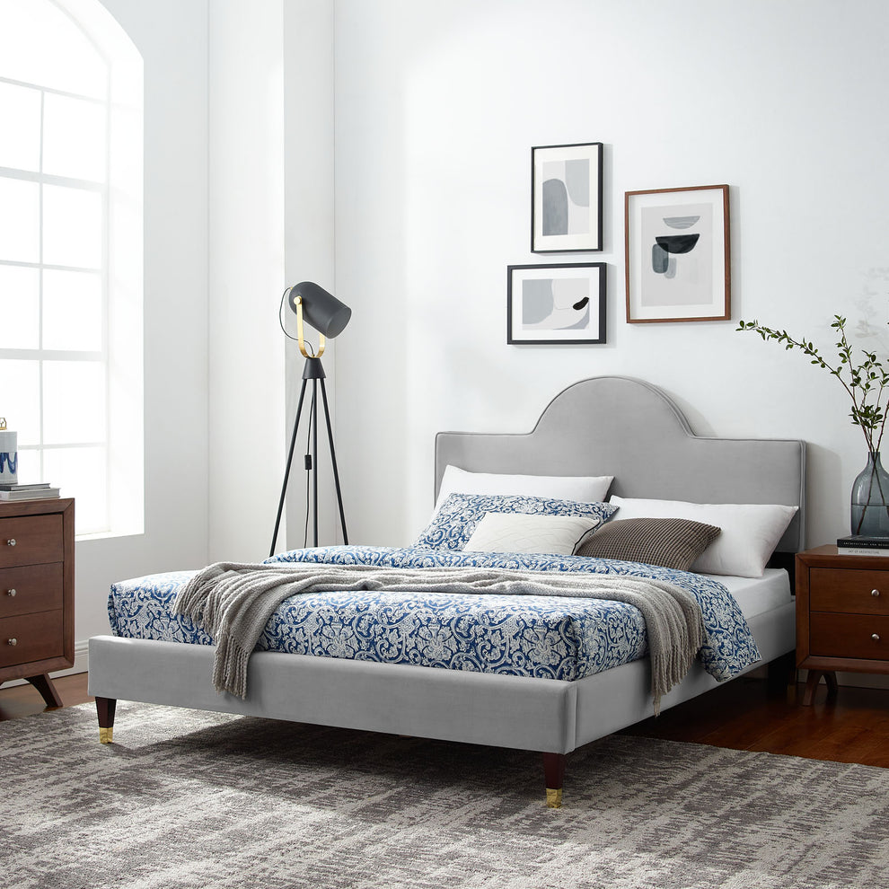 Aurora Performance Velvet King Bed By Modway - MOD-7032 | Beds | Modishstore - 20