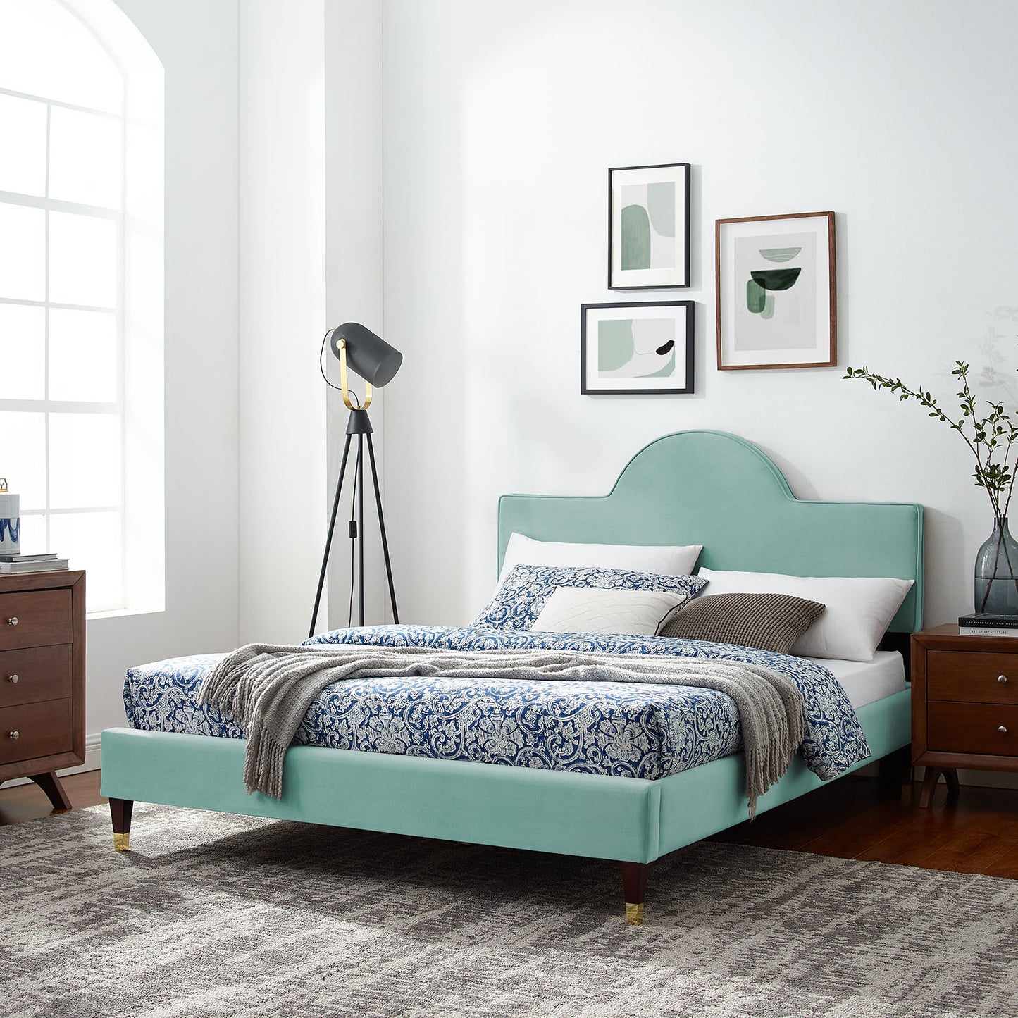 Aurora Performance Velvet King Bed By Modway - MOD-7032 | Beds | Modishstore - 29