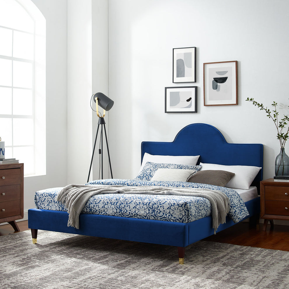 Aurora Performance Velvet King Bed By Modway - MOD-7032 | Beds | Modishstore - 38