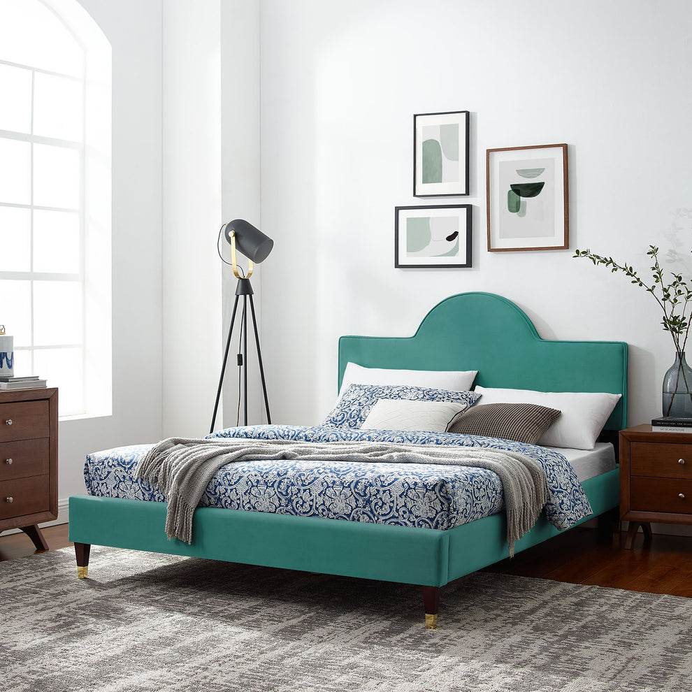 Aurora Performance Velvet King Bed By Modway - MOD-7032 | Beds | Modishstore - 56