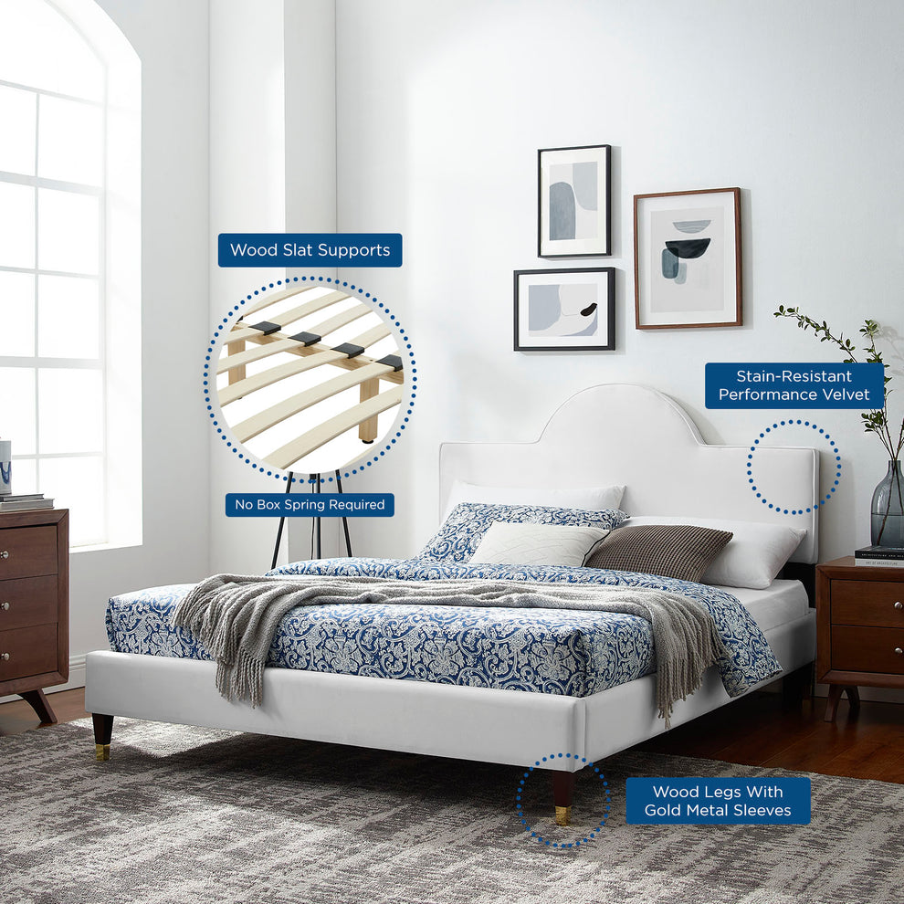 Aurora Performance Velvet King Bed By Modway - MOD-7032 | Beds | Modishstore - 72