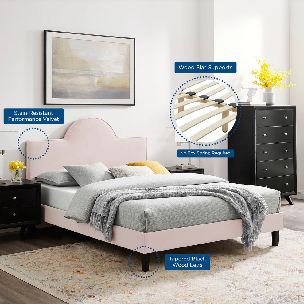 Soleil Performance Velvet Twin Bed By Modway - MOD-7033 | Beds | Modishstore - 54