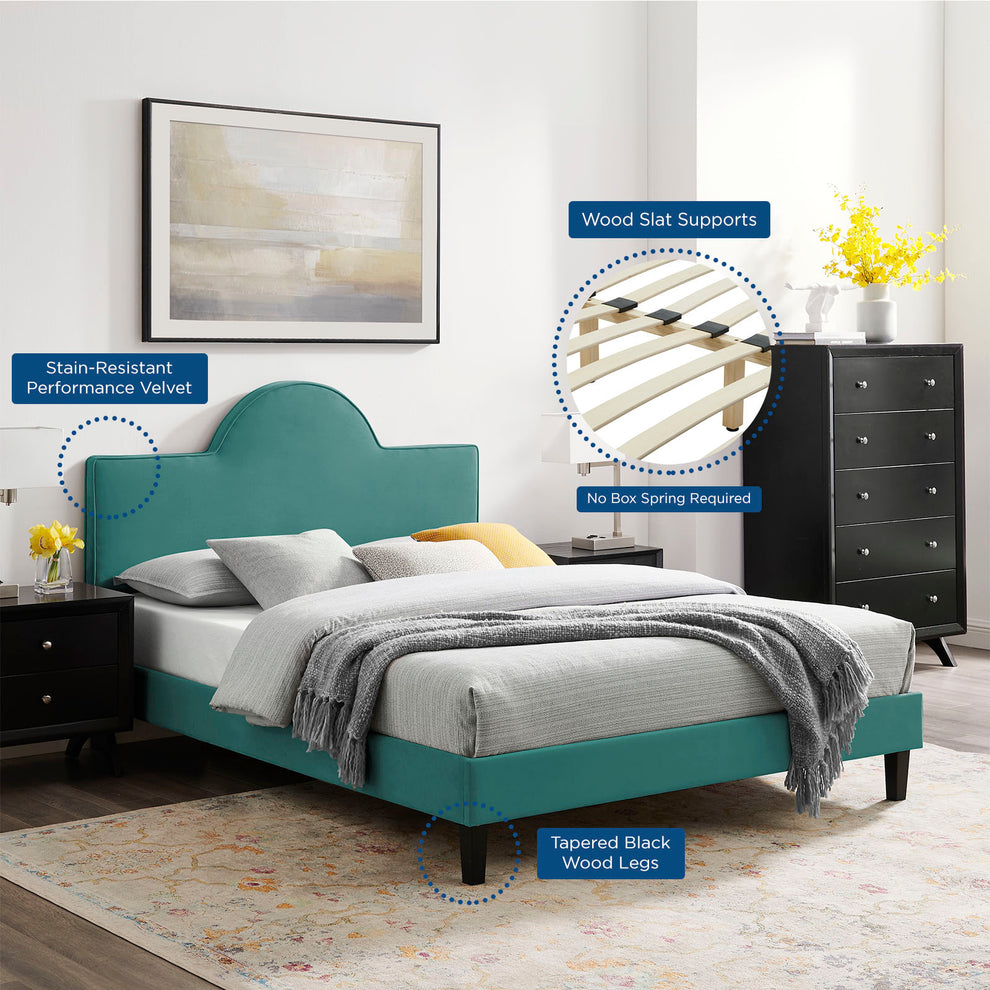 Soleil Performance Velvet Twin Bed By Modway - MOD-7033 | Beds | Modishstore - 63