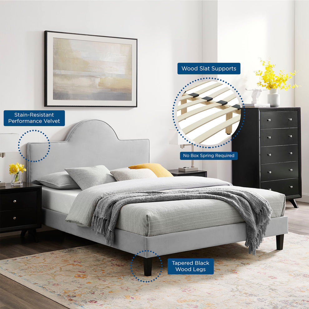 Soleil Performance Velvet Full Bed By Modway - MOD-7034 | Beds | Modishstore - 27