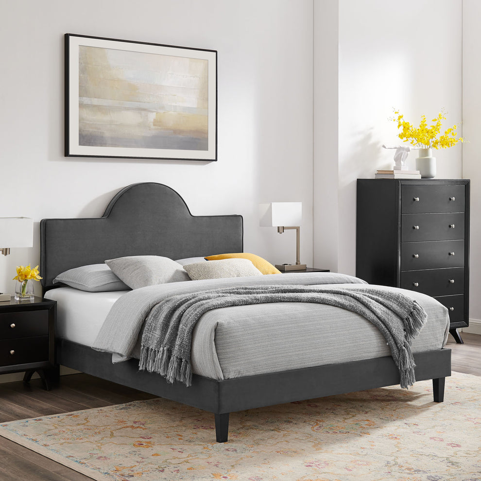 Soleil Performance Velvet King Bed By Modway - MOD-7035 | Beds | Modishstore - 1