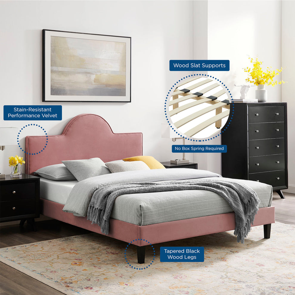 Soleil Performance Velvet King Bed By Modway - MOD-7035 | Beds | Modishstore - 18