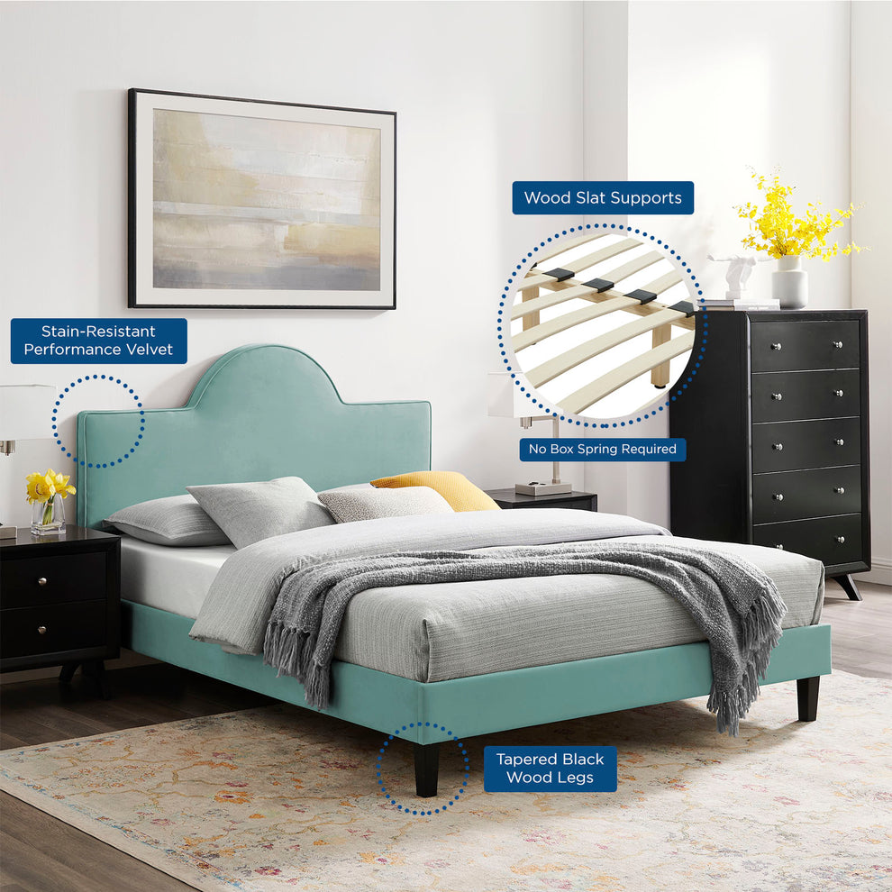 Soleil Performance Velvet King Bed By Modway - MOD-7035 | Beds | Modishstore - 36