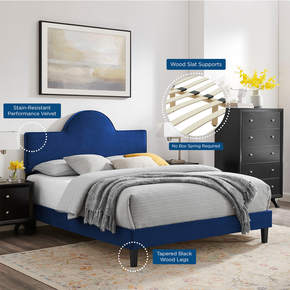 Soleil Performance Velvet King Bed By Modway - MOD-7035 | Beds | Modishstore - 45