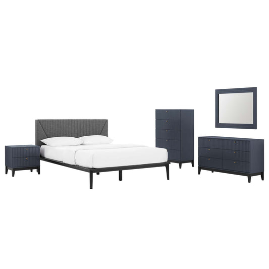 Dakota 5 Piece Upholstered Bedroom Set By Modway | Bedroom Sets | Modishstore