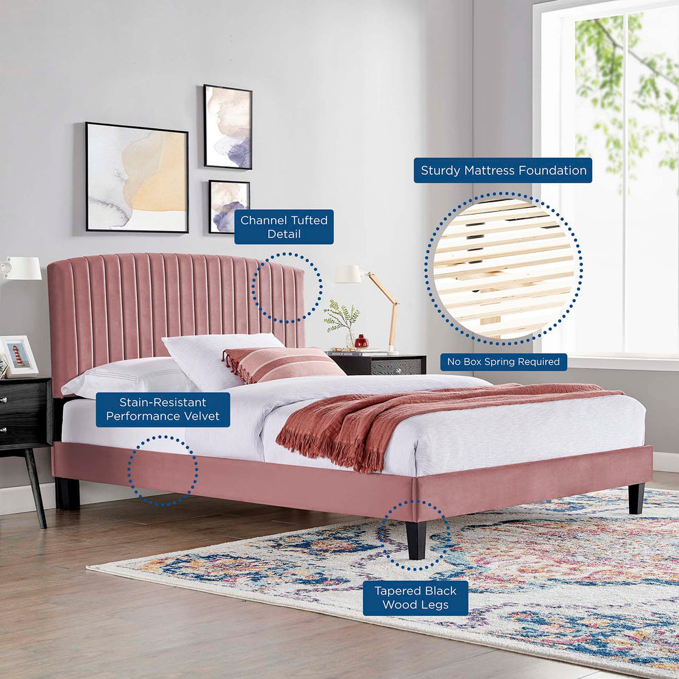 Alessi Performance Velvet Full Platform Bed By Modway - MOD-7037 | Beds | Modishstore - 16