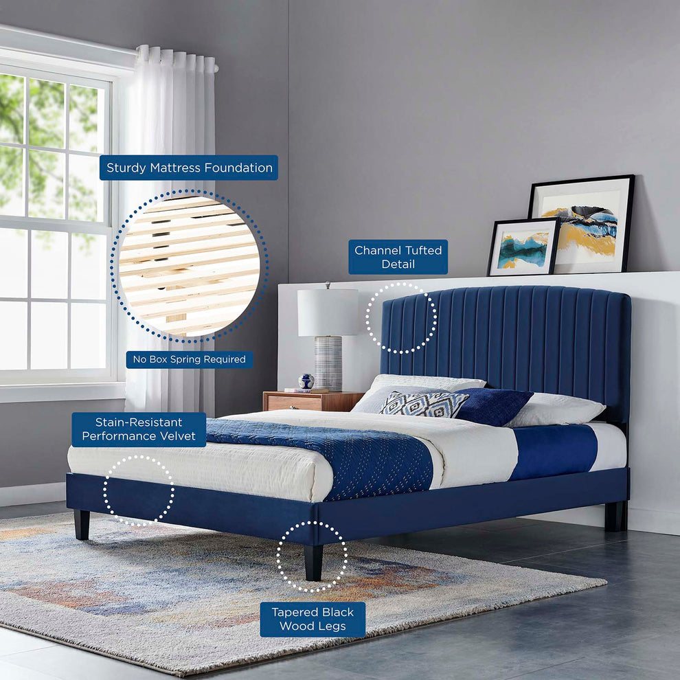 Alessi Performance Velvet Full Platform Bed By Modway - MOD-7037 | Beds | Modishstore - 24