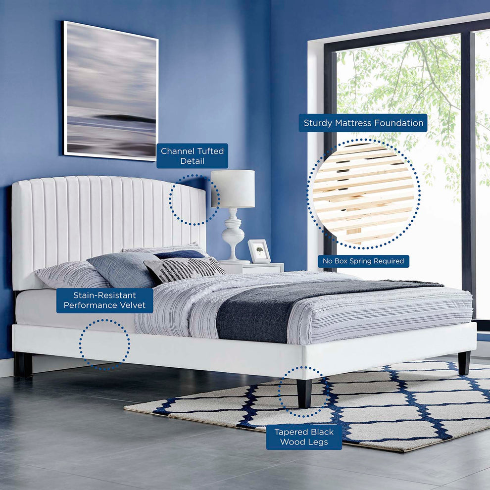 Alessi Performance Velvet Full Platform Bed By Modway - MOD-7037 | Beds | Modishstore - 40