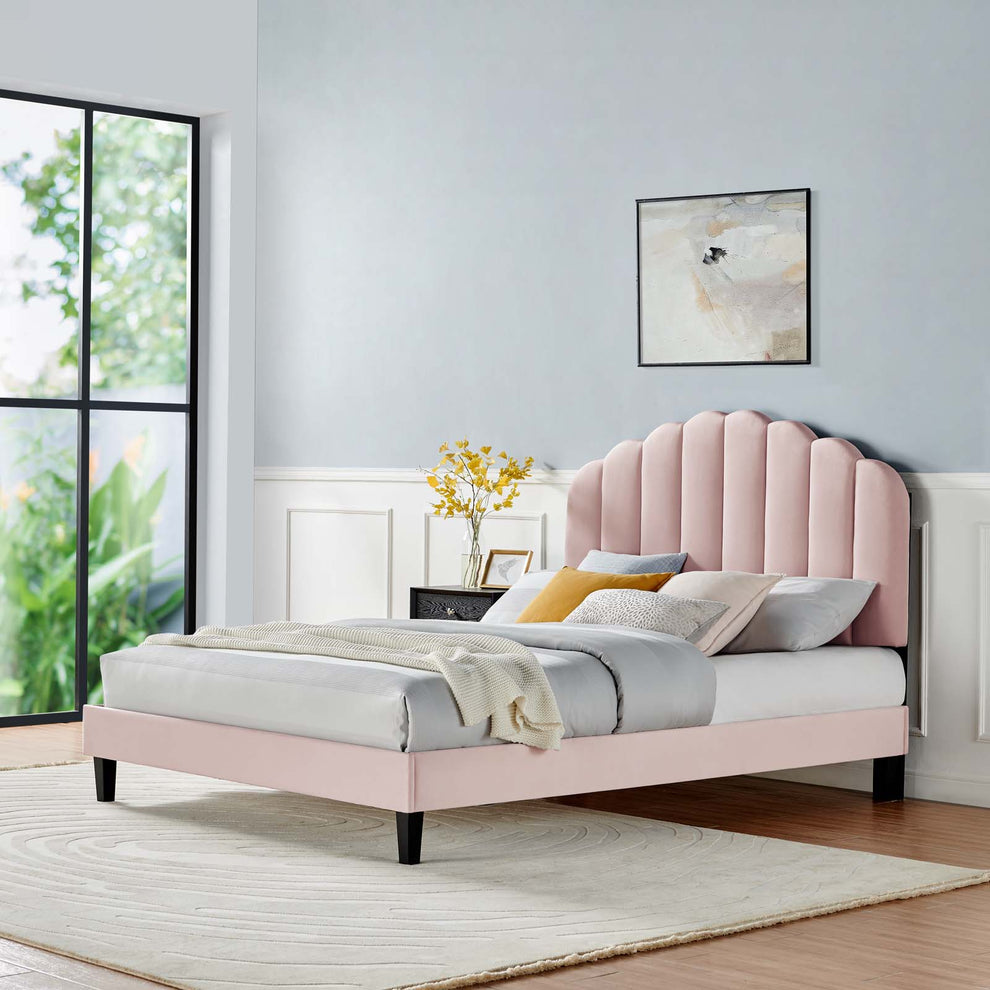 Daisy Performance Velvet Full Platform Bed By Modway - MOD-7039 | Beds | Modishstore - 45