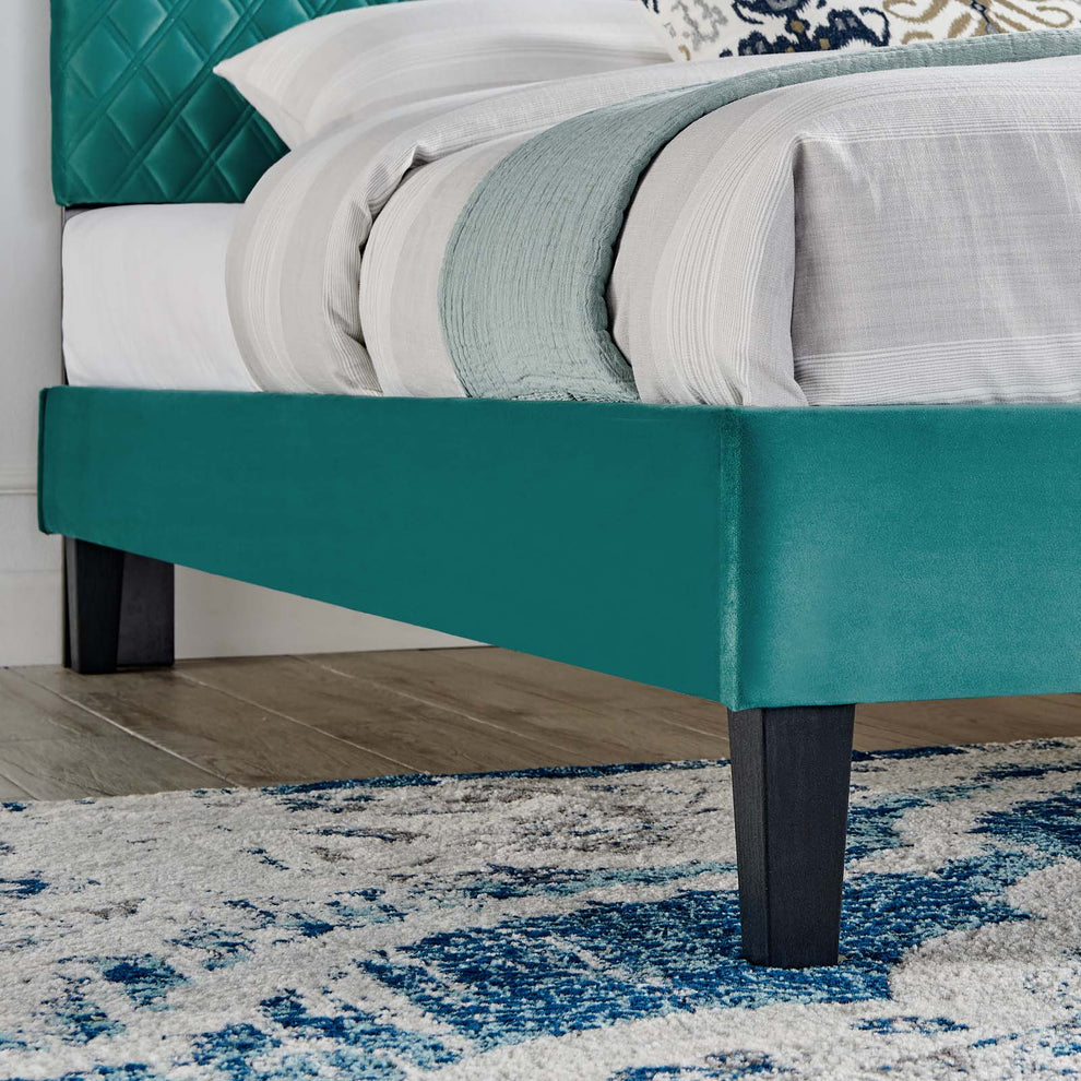 Garcelle Performance Velvet Full Platform Bed By Modway - MOD-7040 | Beds | Modishstore - 58