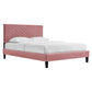Roxanne Performance Velvet Twin Platform Bed By Modway - MOD-7042-CHA | Beds |  Modishstore - 9