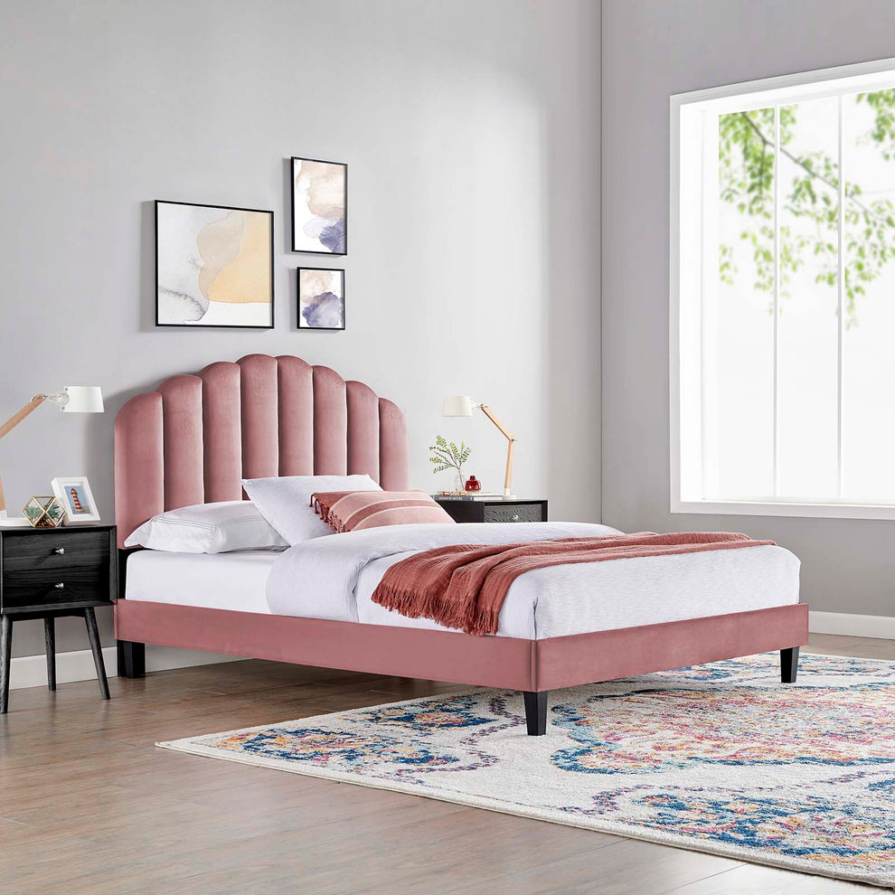 Daisy Performance Velvet Twin Platform Bed By Modway - MOD-7043 | Beds | Modishstore - 12