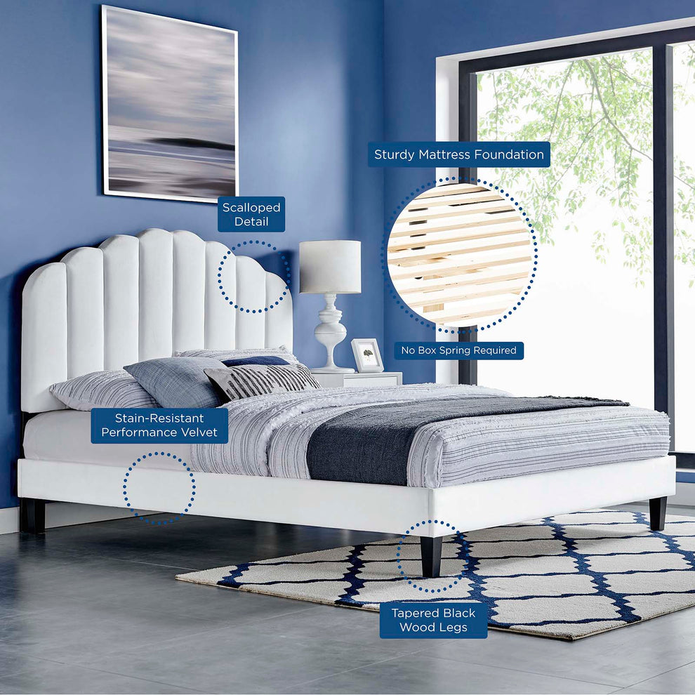 Daisy Performance Velvet Twin Platform Bed By Modway - MOD-7043 | Beds | Modishstore - 68