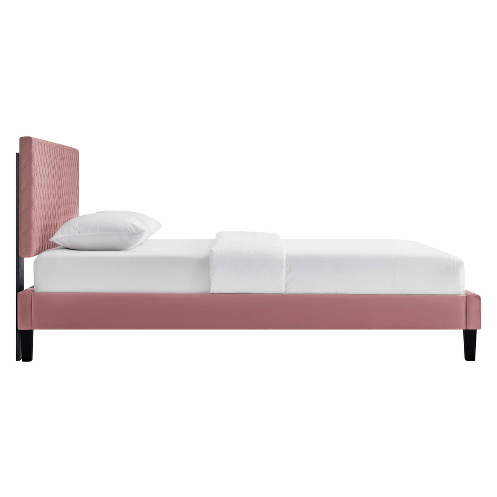 Garcelle Performance Velvet Twin Platform Bed By Modway - MOD-7044 | Beds | Modishstore - 10