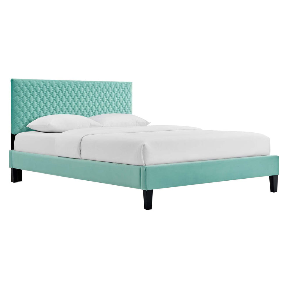 Garcelle Performance Velvet Twin Platform Bed By Modway - MOD-7044 | Beds | Modishstore - 26