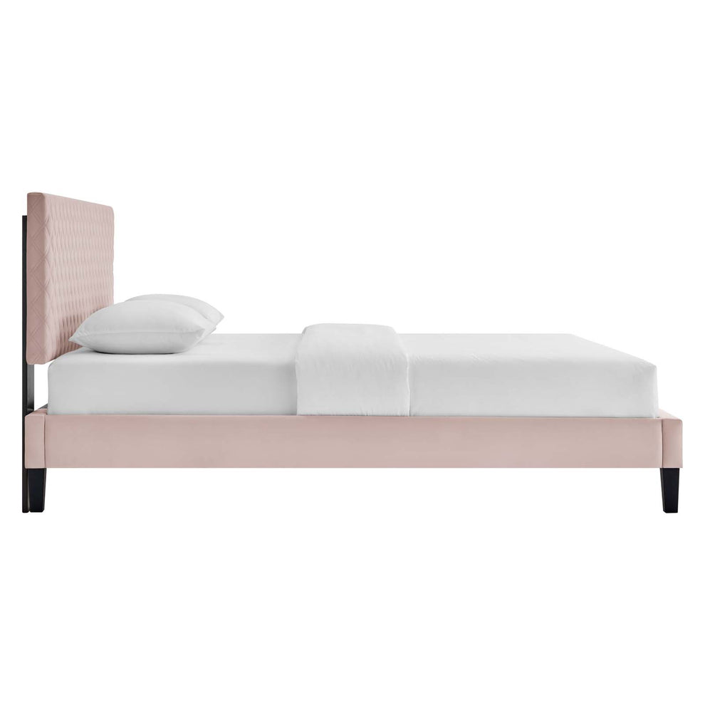 Garcelle Performance Velvet Twin Platform Bed By Modway - MOD-7044 | Beds | Modishstore - 45