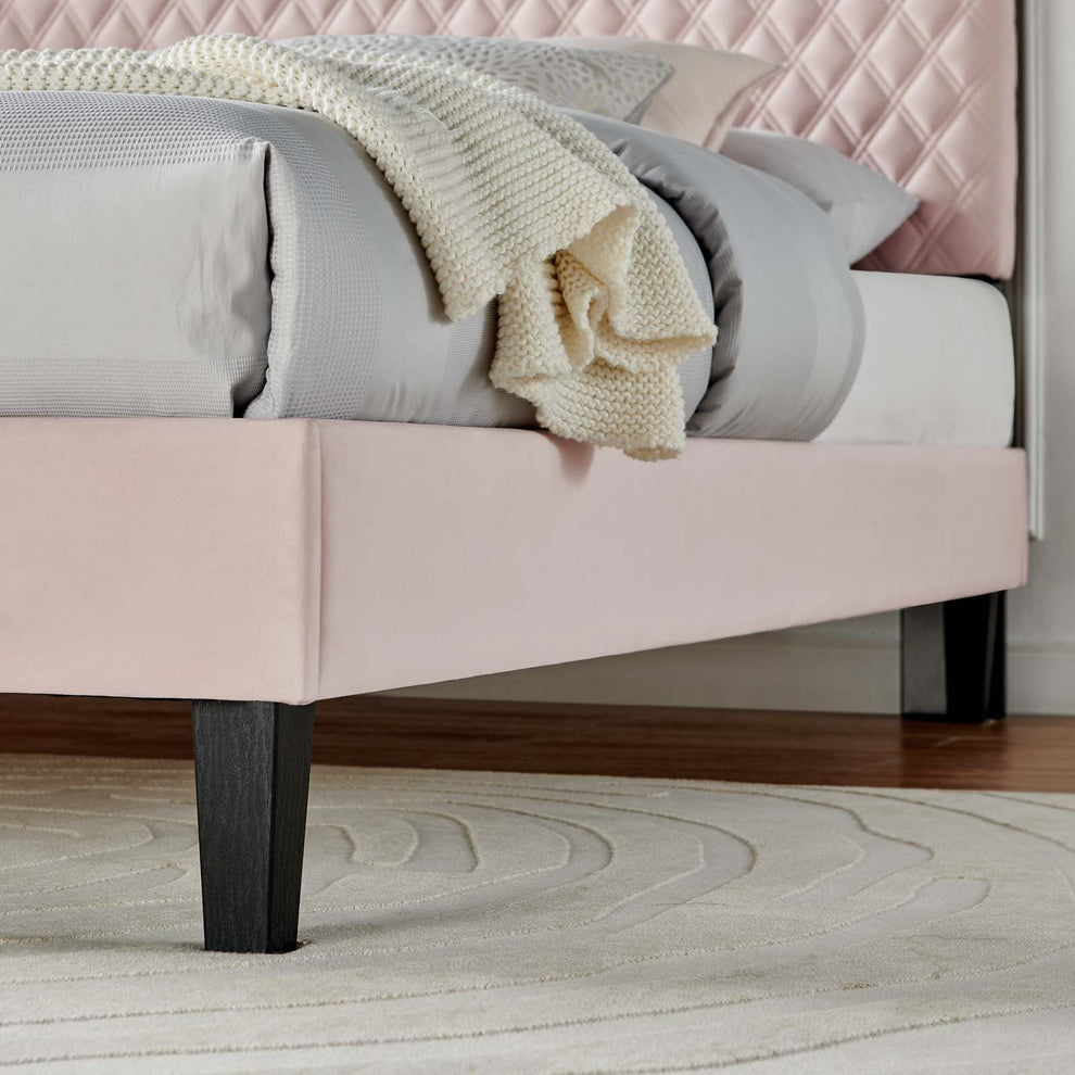 Garcelle Performance Velvet Twin Platform Bed By Modway - MOD-7044 | Beds | Modishstore - 49