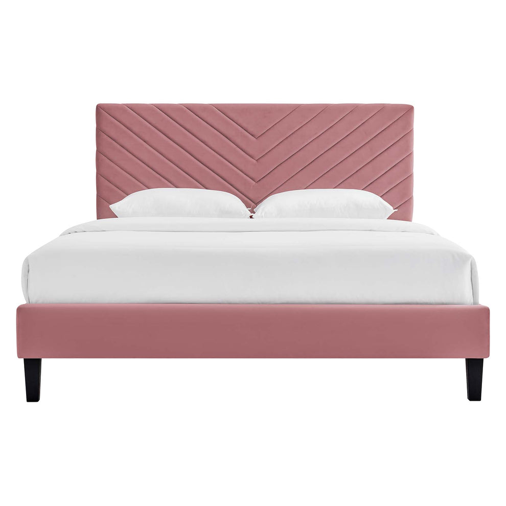 Roxanne Performance Velvet King Platform Bed By Modway - MOD-7046 | Beds | Modishstore - 11