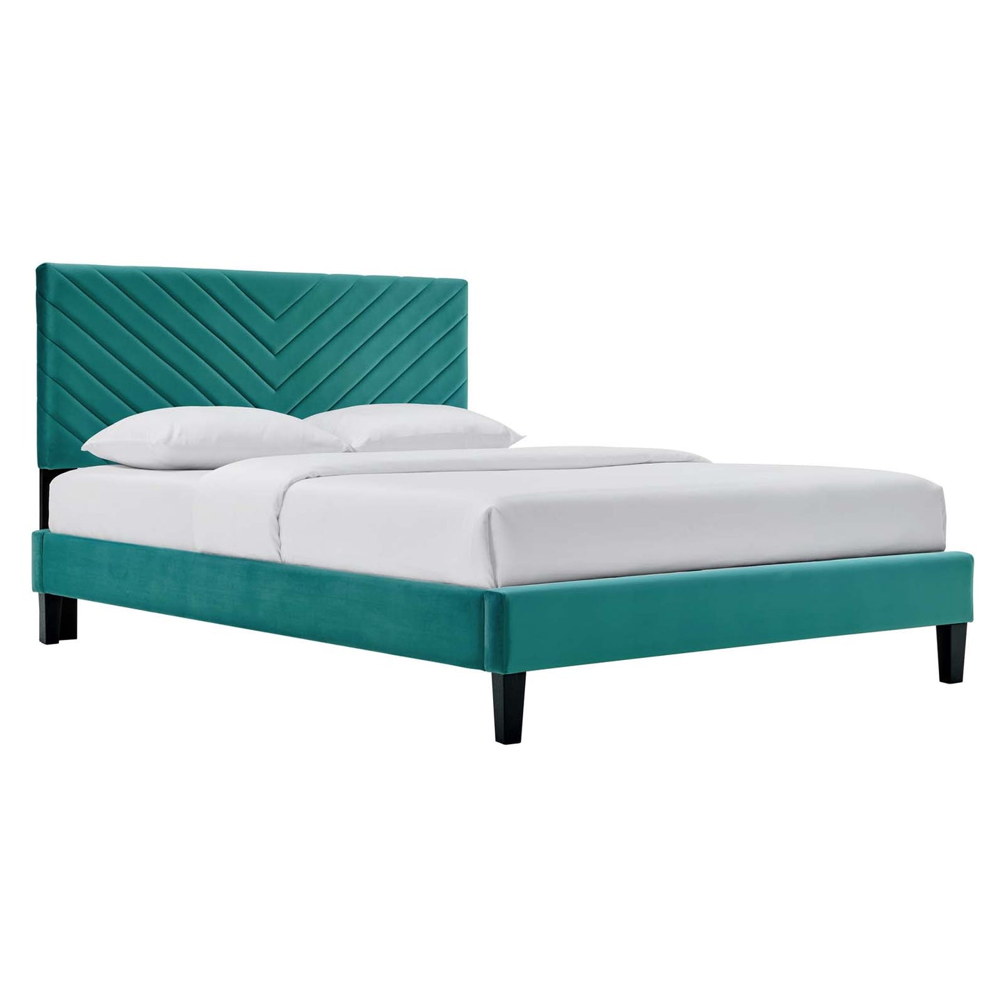 Roxanne Performance Velvet King Platform Bed By Modway - MOD-7046 | Beds | Modishstore - 26