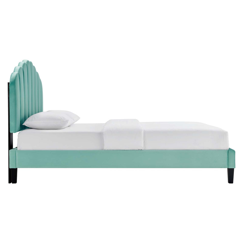 Daisy Performance Velvet King Platform Bed By Modway - MOD-7047 | Beds | Modishstore - 29