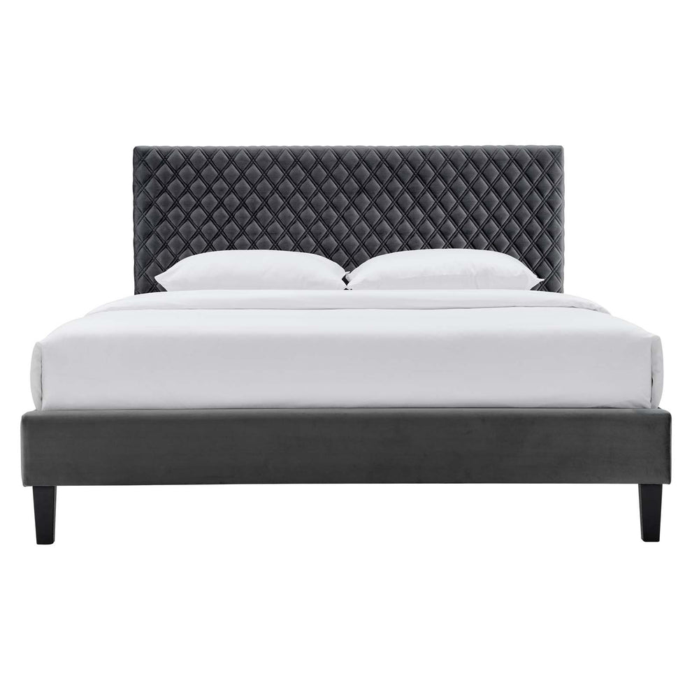 Garcelle Performance Velvet King Platform Bed By Modway - MOD-7048 | Beds | Modishstore - 3