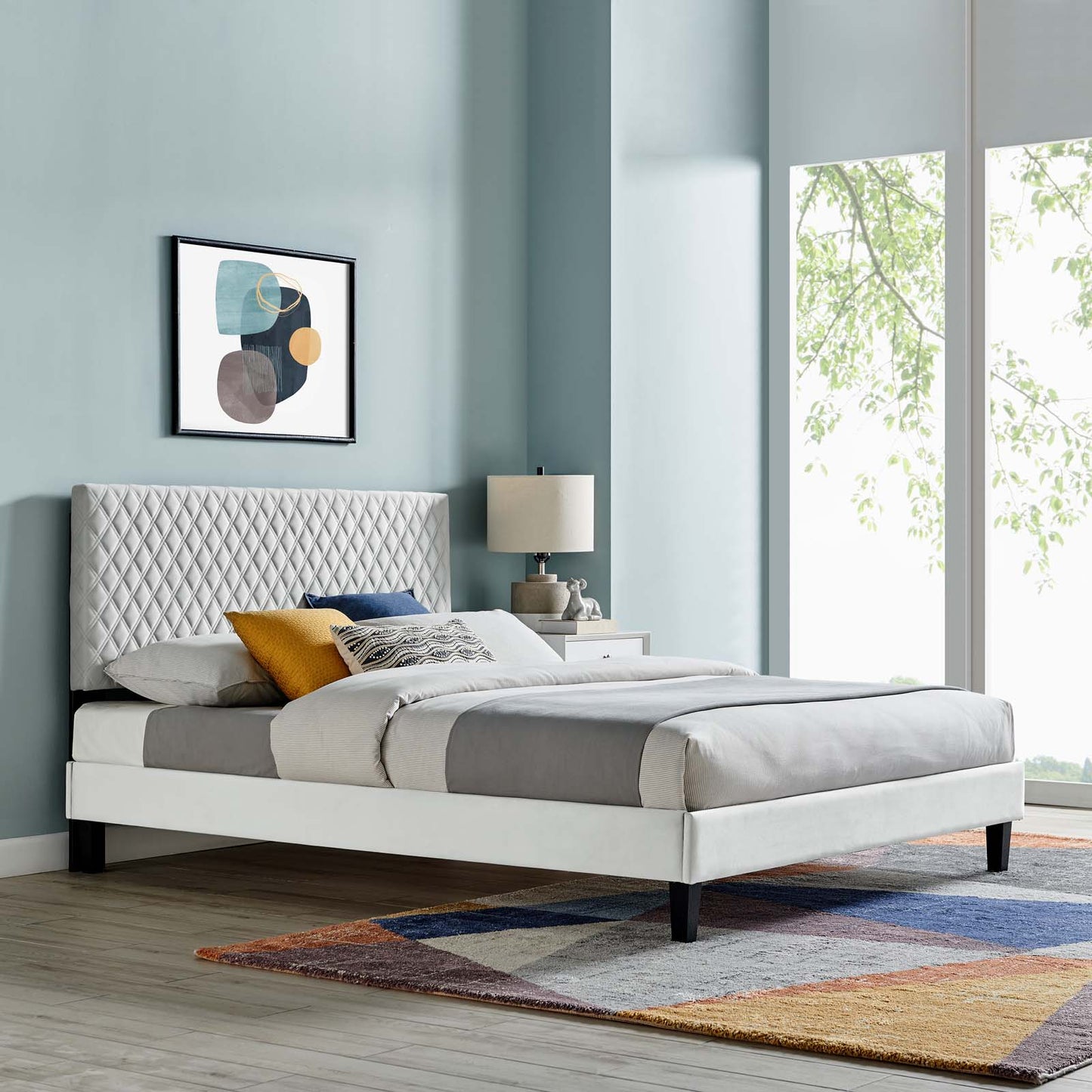 Garcelle Performance Velvet King Platform Bed By Modway - MOD-7048 | Beds | Modishstore - 18