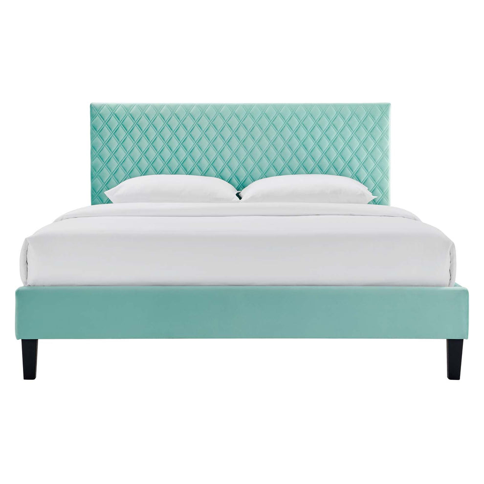 Garcelle Performance Velvet King Platform Bed By Modway - MOD-7048 | Beds | Modishstore - 29